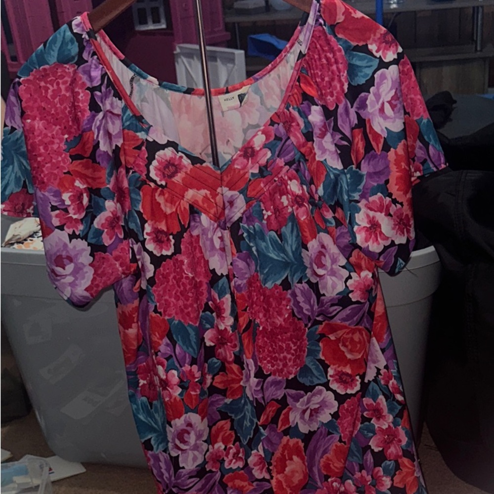 Kelly Reed Small Floral Dress - Red, Pink, and Purple